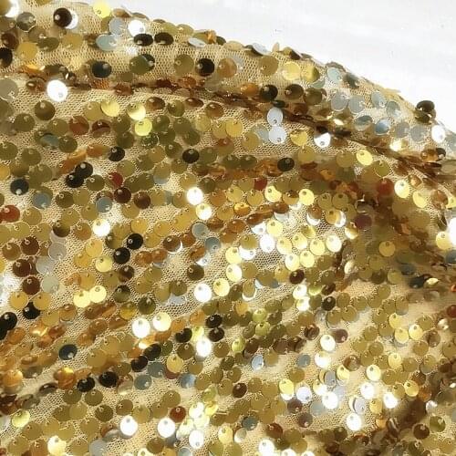 1Yard Free shipping 6MM 3 Colors Sequins Mesh fabrics For Dance Wedding Party Night Dress DIY Accssories M10505