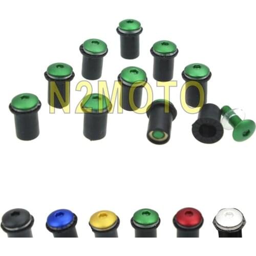 10 PCS Universal Windshield Screws Fastener Screen Bolts Nuts Kit Fairing Wellnuts for Kawasaki Ninja Vulcan Z650 Z750 Cruiser