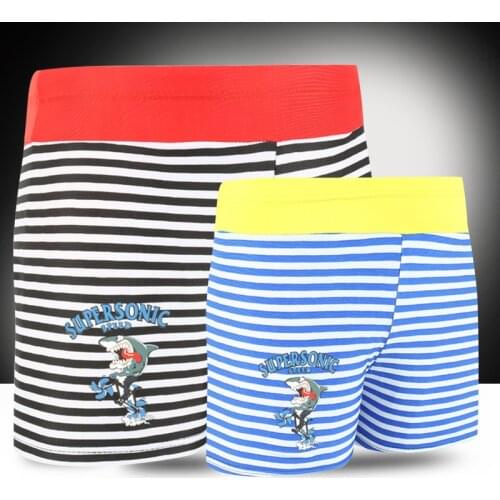 2021 New Fashion Striped Boys Swim Trunks Hot Spring Boxer Short Style Big and Medium Boys Vacation Swimwear