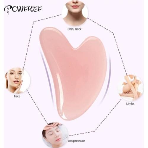 3/5pcs Natural Jade Gua Sha Scraper Board Massage Rose Quartz Jade Guasha Stone Face Neck Skin Lifting Wrinkle Remover