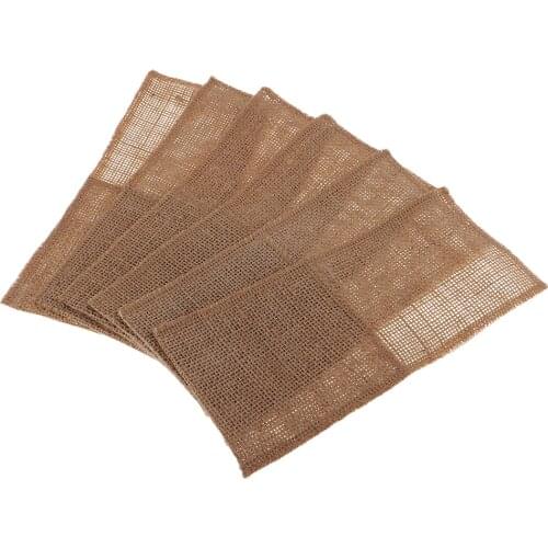 6pcs Natural Burlap Utensil Holders Knifes Forks Bag Cutlery Pouch Bags