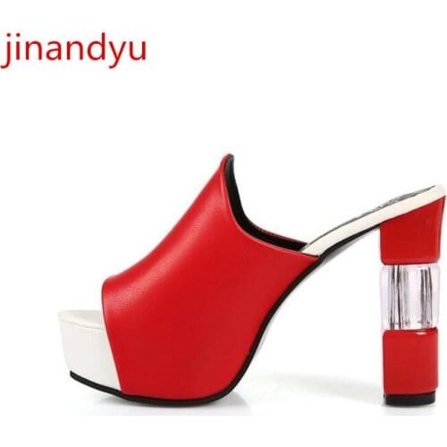 Summer Shoes Size 42 High Heels Platform Sandals Women Fashion Slippers White Red Black Heels Loafer Slippers Plantuflas Mujer