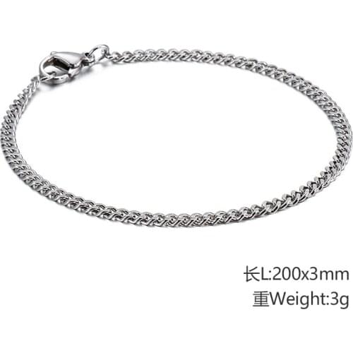 KALEN 7mm Link Chain Bracelet For Men Women Stainless Steel Linking Chain unk Jewellry
