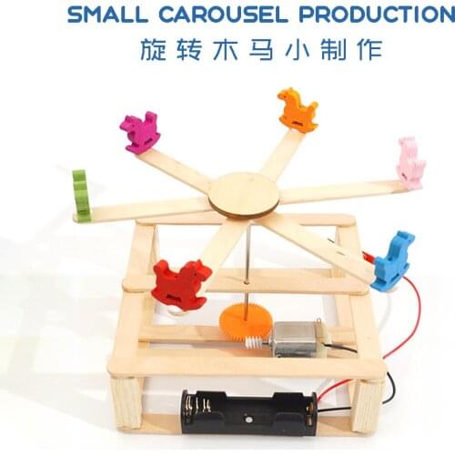 Childrens science experiment small making DIY carousel, manual educational science and education assembly toys