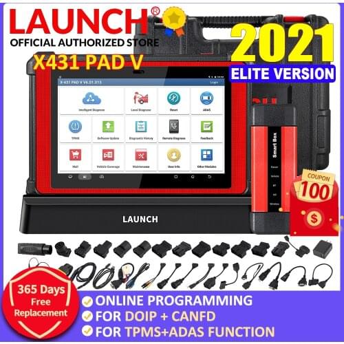 LAUNCH X431 PAD V Online Programming Automotive Full System Diagnostic Tool Car OBD2 Code Reader Scanner Active Test pk X431 V