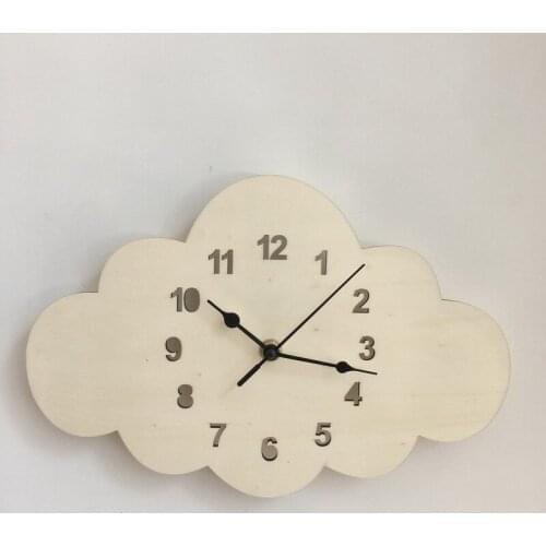 Household Log Cloud Clock Cartoon Silent Clock Wall Decoration Childrens Room Clock Creative Minimalist Home Hook Log Wall