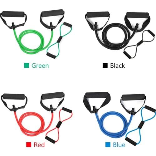 8-Shape Yoga Pull Rope Elastic Exercise Resistance Bands Set Expander Rope Band Fitness Equipment for Workout Home Gym