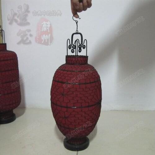 Classic Rugby Lamp Wire Weaving Red Lantern Handicraft Antique\Pastoral\Celebration Chandelier Portable