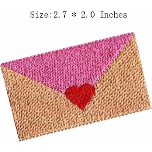Pink color envelope 2.7"wide embroidery for stickers for fashion/my chemical romance/portal