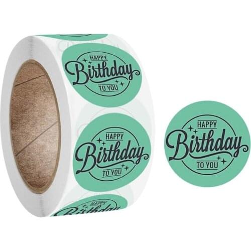 500Pcs/Roll Happy Birthday Round Stickers Party Gift Packaging Seal Labels Decor