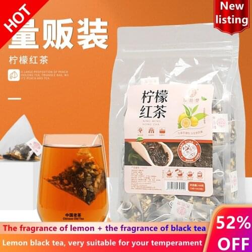 Lemon black tea 150g/50 bags Triangle bag British black tea Lemon black tea Healthy slimming beauty anti-aging tea