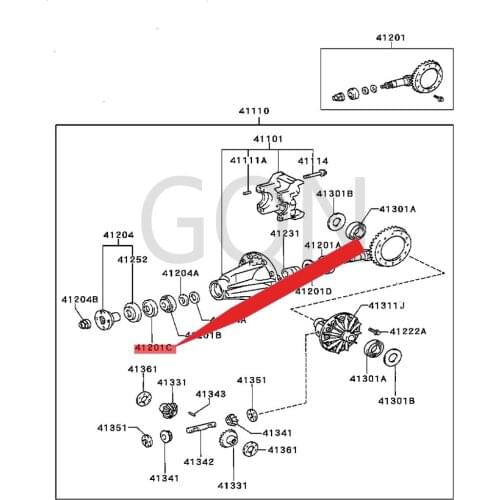 Oil seal (for rear differential case) 1997-Toy ota HIL UXT ACO MAT UND RAS EQU OIA differential oil seal (front)