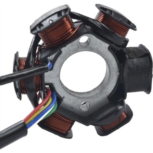 Motorcycle 6 Poles Half-Wave Ignition Magneto Stator for GY6 50cc 70cc 90cc 110cc 125cc ATV Quad Pocket Bike