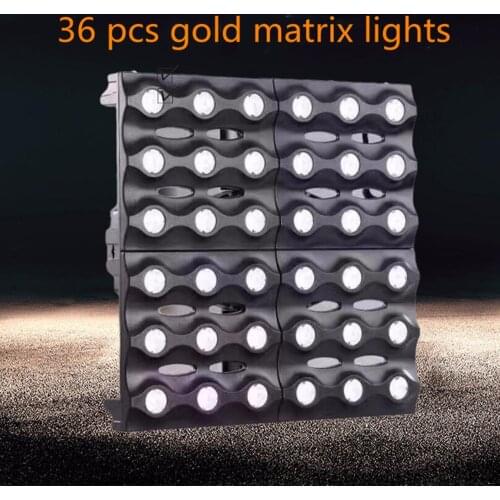 New 36x3W Led Gold Matrix Light 5/36 channels led lamp 3 Beam angle DMX512 AC90-240V for DJ Disco stage