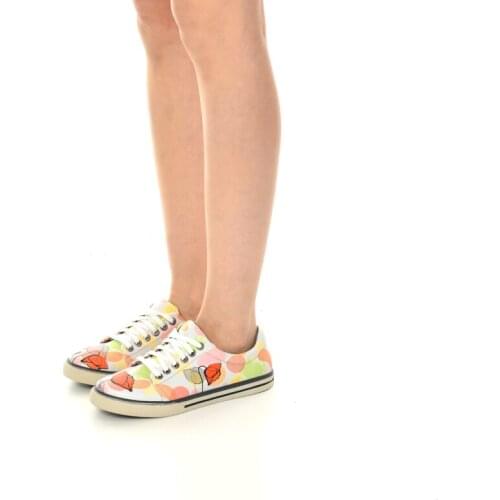 NEW SEASON RED FLOWER COLORFUL PATTERN SPECIAL DESIGN WOMEN SNEAKERS