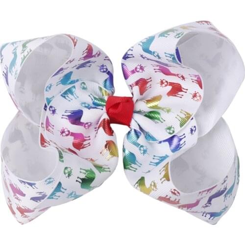 Oaoleer 2021 New 7 Inch Large Grosgrain Ribbon Hair Bows with Clips Girl Kids Barrette Colorful Bowknot Hair Accessories