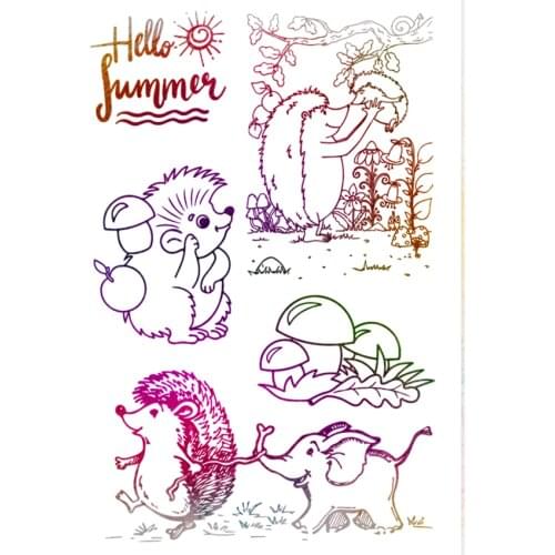PANFELOU 11*16cm hedgehog Transparent Clear Silicone Stamp/Seal for DIY scrapbooking/photo album Decorative clear stamp sheets