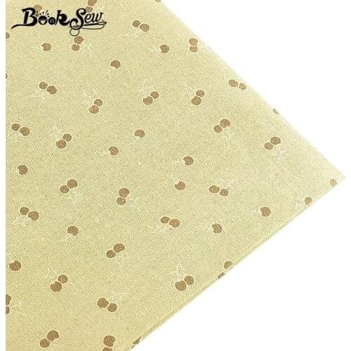 Booksew Thick Cotton Linen Fabric Burlap Telas Patchwork Algodon Cherry Printed Tissu DIY Sofa Tablecloth Bag Curtain Cushion