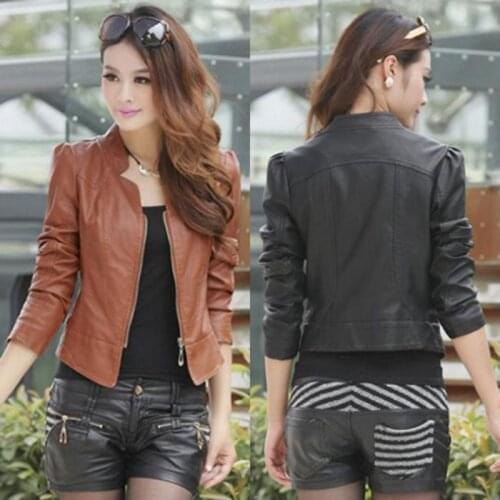 Rebicoo Women's Leather Bomber Jackets