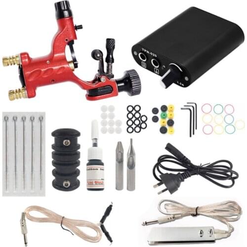 Rotary Tattoo Kit Shader Liner Tattoo Motor Gun Kit Tattoo Machine with Tattoo Ink Grip Tattoo Needles Supply for Tattoo Art