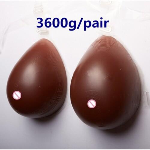 Drag Queen Breast 3600g/pair Silicone Fake Breast Forms Artificial Breast Transgender Boobs Enhancers