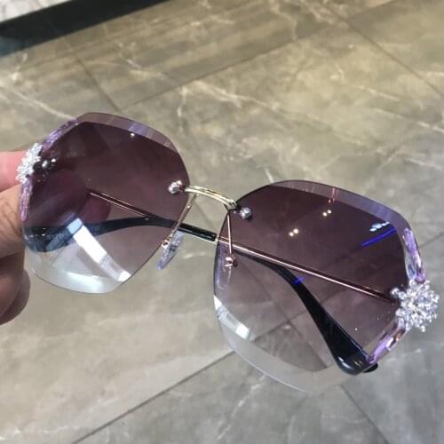 Vintage Rimless Sunglasses Women Multicolored Bling Diamond Brand Designer Men Sun Glasses Ladies Men Shades Rhinestone Oculos