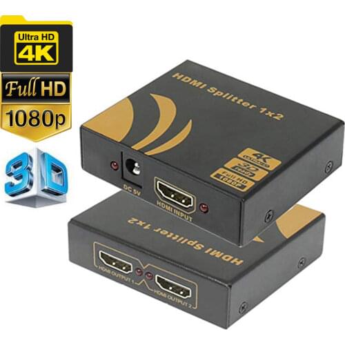 UHD HDMI 2.0 Splitter 1X2 4KX2K HDR HDMI 1 in 2 out amplifier repeater HDCP 2.2 for Apple TV PS4 pro UHD TV PC laptop