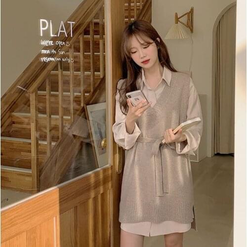 New Overszie Women Sweater 2 Piece Sets Womens Elegnat Knitted Suits Pullover Female Knitting Sweaters Long Sleeve Outerwear