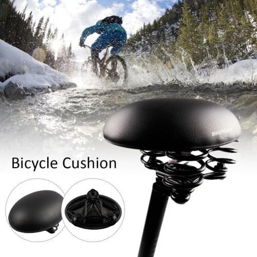 Outdoor Bicycle Cushion Spring Shock Absorber Mountain Bike Saddle Round Shape Comfortable Nose Less Cycling Seat Cushion