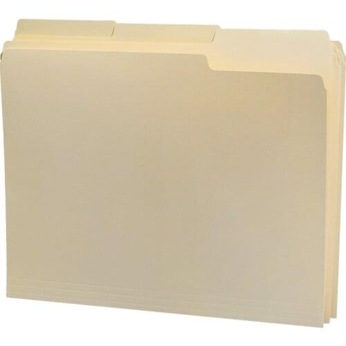Manila File Folder, Reinforced 1/3-Cut Tab, Letter Size, 100pcs Per Box
