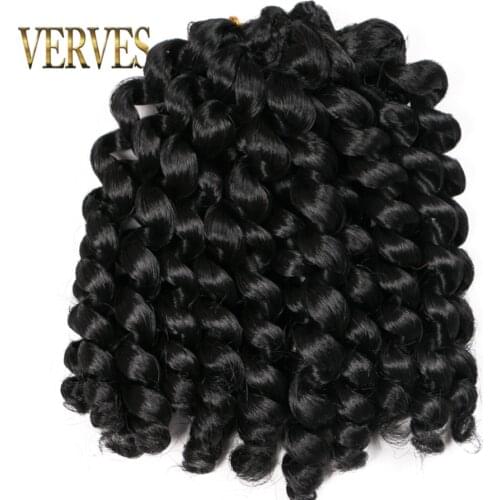 VERVES Crochet Hair Extensions Jumpy Wand curl 8 inch Ombre Braiding Hair Jamaican Bounce Curl black,brown,Blonde,20 strands/pcs