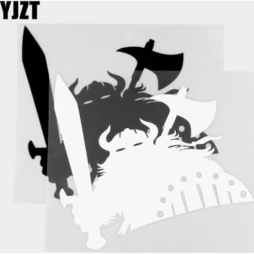 YJZT 14.9×15.2CM Classic Car Stickers Viking Weapons Sword And Shield Creative Vinyl Decals Car Exterior Decoration 20C-0283