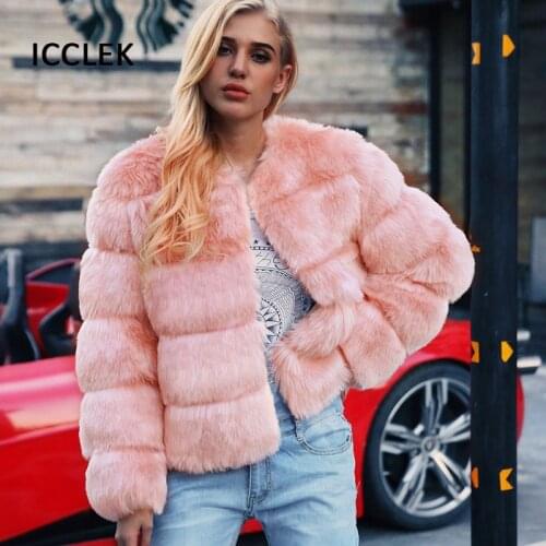Faux Fur Coat Women 2021 Winter Furry Imitation Fox Fur Coat Female Thick Warm Outerwear Fake Fur Woman Jacket Overcoat