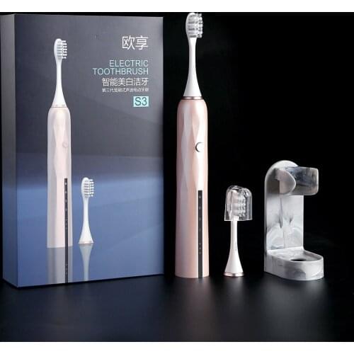 Powerful Ultrasonic Sonic Electric Toothbrush USB Rechargeable Adult Washable 4 Mode Automatic Tooth Brush with Holder