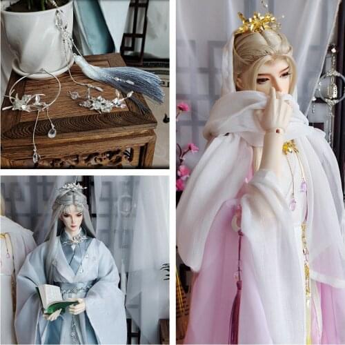 1/3 Scale BJD Ancient Costume Wig Head Accessories Headwear Hair Crown+Necklace+Tassel For BJD/SD SD13 Girl or Uncle Doll B0305