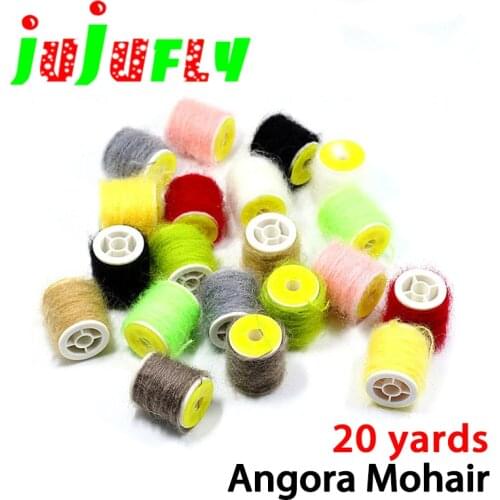 1spool super fine leech mohair yarn 20yards spooled angora hair dubbing fly tying thread buggy nymph thorax body tying materials