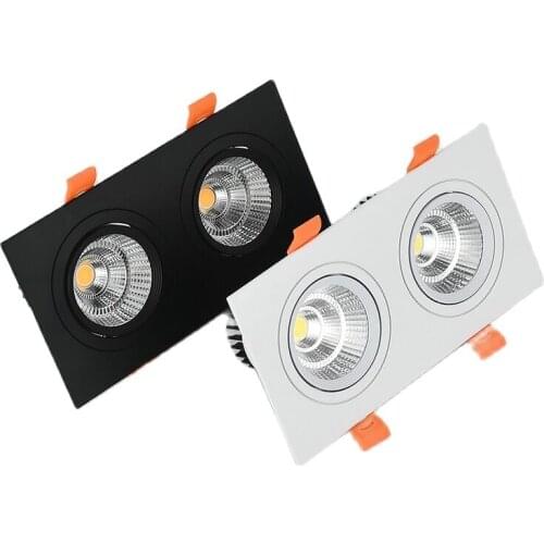 1pcs double square Dimmable Led downlight light COB Ceiling SpotLight14W 20W 24W 30WLED ceiling recessed Lights Indoor Lighting