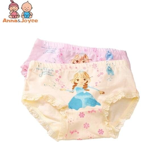 4 Pcs/lot New Children 's Underwear Cotton Cartoon Triangle Underwear Girls Printed Panties Cute Princess Underwear