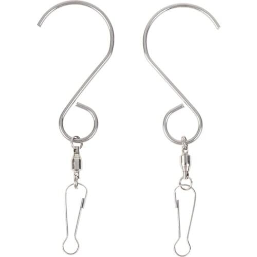 5Pcs Spinning Swivel S-Hooks For LED Solar Color Changing Wind Chimes S Shaped Wall Hangers Multi-Purposes Rotatable Hook