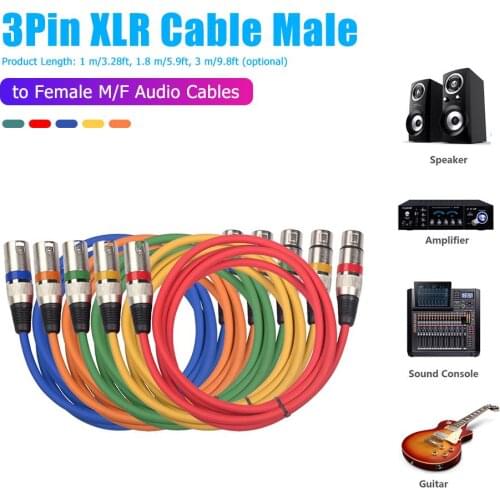 5pcs XLR 3Pin Male to Female Shield Audio Cable Good Transmission Effect Anti-jamming Ability for Microphone Mixer Amplifier