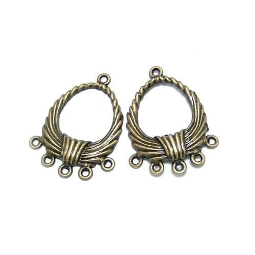 7933)20PCS 33x21MM Antique Bronze Zinc Alloy Earrings Connector Charms Jewelry Making Supplies Diy Findings Accessories