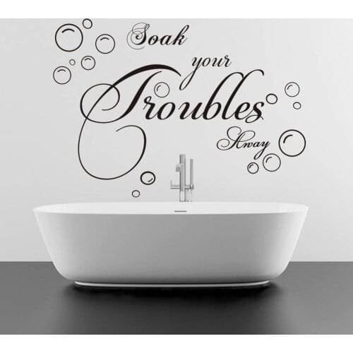 English quote Bubble Bath Soak Bathroom Wash Room Home Decor Wall Stickers Sofa Wall Creative Decoration mural art Sticker
