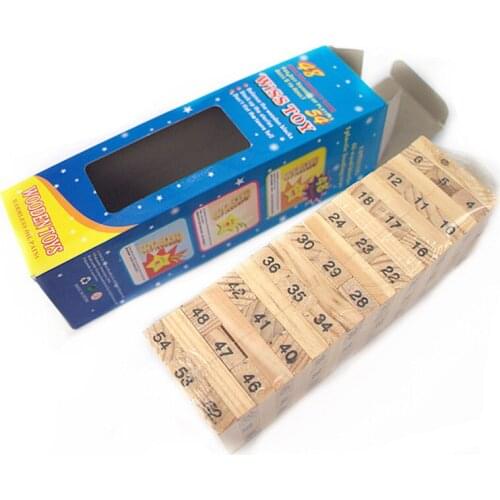 Wooden Tower Wood Building Blocks Toy Domino Stacker Extract Building Educational Toy Game Gift