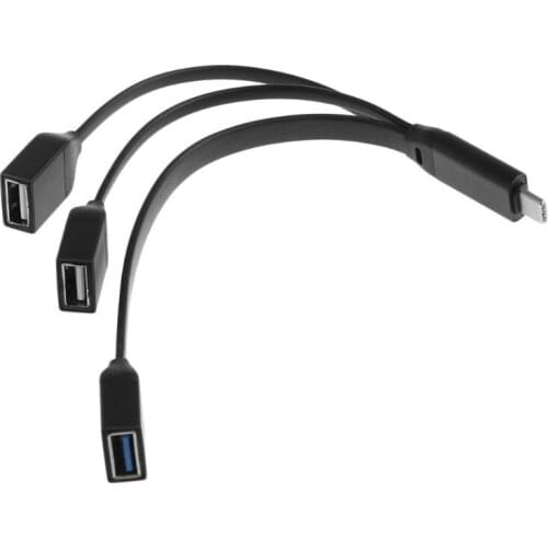 100pcs 1 to 3 USB USB 3.1 Type C Male To 3 USB 3.0 2.0 Female Connector Hub Splitter Adapter Cable for MacBook Pro