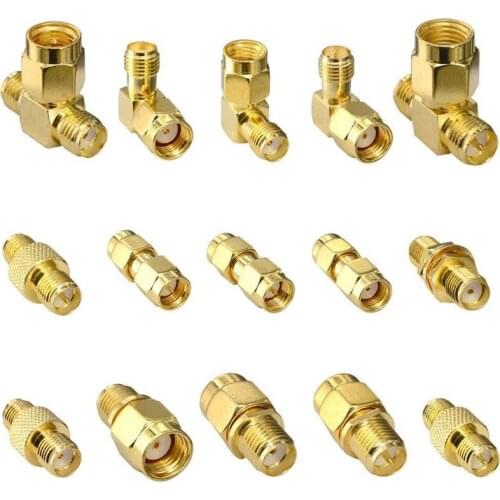 15 Type RF Antenna Adapter Kit SMA Connector SMA Male Female Converter for WiFi Antenna Extension Cable Goggles Antenna