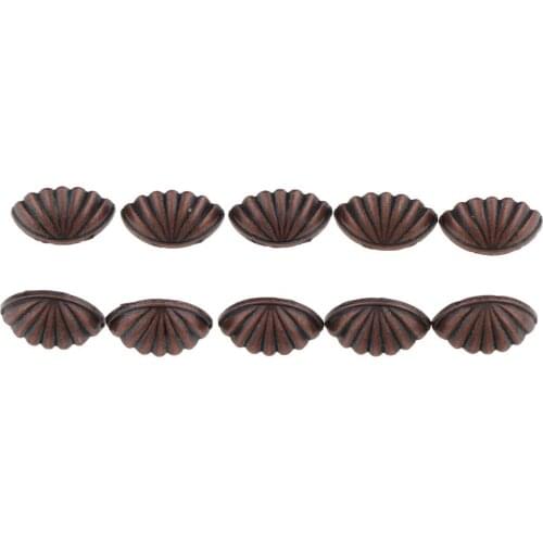 10 Pieces 1/6 Dollhouse Miniature Vintage Shell Shape Door/Drawer Handles Model