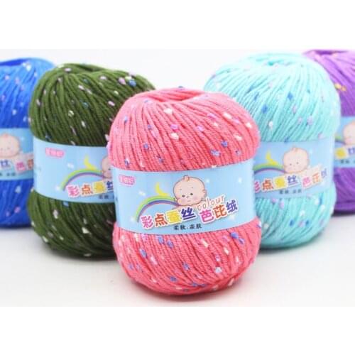Milk Cotton Yarn Colorful point blend Cashmere Silk Thread Hand-woven Sweaters Scarf Crocheting Knitting Wool