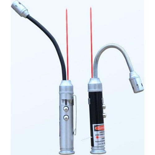 Hose powerful red laser pointer tail magnet laser Pointer with white LED flashlight for outdoor emergency lighting
