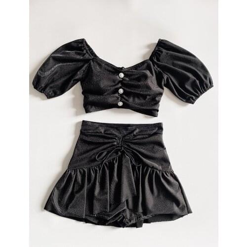 GLAUKE new swimsuits womens conservative split skirt to cover the belly and show thin