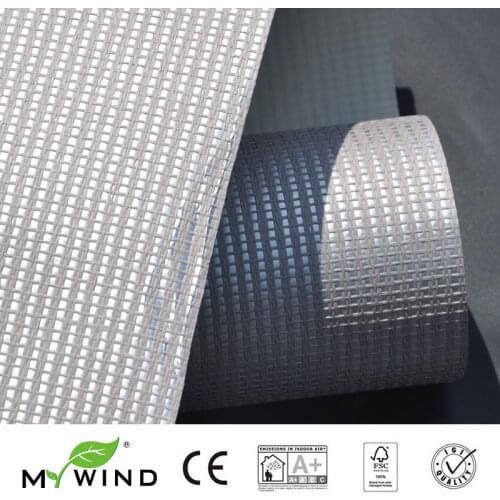 MYWIND New Design Silver Grey Grasscloth Wallpapers Luxury Natural Material Innocuity Weave Design Wallpaper In Roll Decor